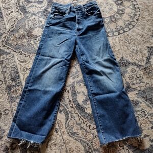 Mother Denim The Rambler Ankle Fray Groovin’ Medium Wash Jeans W/Stretch Size 26